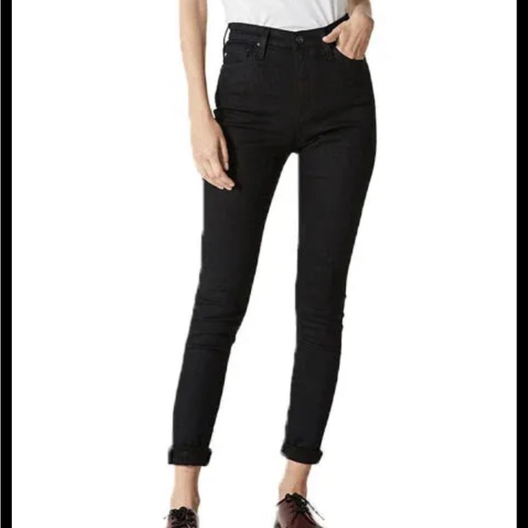 Ag Adriano Goldschmied Denim - AG Adriano Goldschmied The Mila Super High Rise Skinny Jeans in black